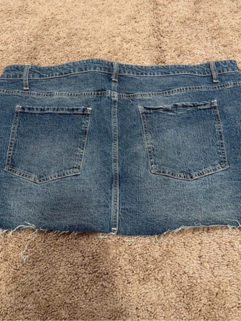 George Blue Denim Mini Skirt with Frayed Hem - Picture 4 of 7